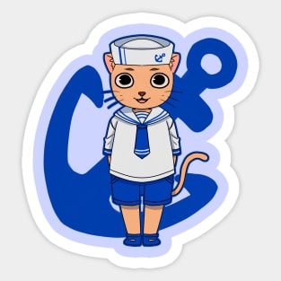 Navy cat Sticker